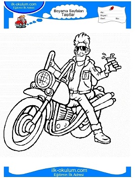 Çocuklar İçin Motor Boyama Sayfaları 